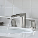 EZANDA 2-Handle Bathroom Sink Faucet, Widespread Waterfall Lavatory Faucet with Pop-up Drain Assembly & Faucet Supply Lines, Brushed Nickel (1431202)