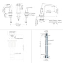 EZANDA Two-Handle Widespread Waterfall Faucet, 3 Hole Bathroom Sink Faucet with Metal Pop-up Sink Drain & Faucet Supply Lines, Matte Black 1432704