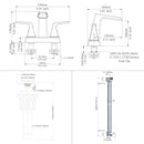 EZANDA 2-Handle Waterfall Faucet, 4 Inch Centerset Bathroom Sink Faucet with Metal Pop-up Sink Drain & Faucet Supply Lines, Matte Black (1433004)