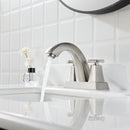 EZANDA Brass 2-Handle Bathroom Sink Faucet Cross handle 4 Inch Centerset Lead-Free Lavatory Metal Supply Lines Brushed Nickel (1433502)