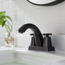 EZANDA 2-Handle Bathroom Sink Faucet Cross handle 4 Inch Centerset Metal Pop-up Sink Drain Supply Lines Oil Rubbed Bronze (1433503)