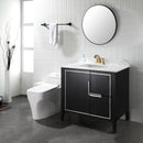 EZANDA 2-Handle Bathroom Sink Faucet Cross handle 4 Inch Centerset Metal Pop-up Sink Drain Supply Lines Brushed Gold (1433508)