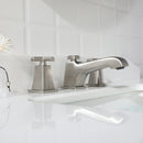 EZANDA 2-Handle Widespread Bathroom Faucet Cross handles 3 Hole Metal Pop-up Sink Drain, Brushed Nickel 1433602