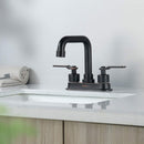 NEWATER 2-Handle 4 Inch Centerset Bathroom Sink Faucet with Metal Pop-up Sink Drain Lavatory Faucet Mixer Tap Deck Mounted Oil Rubbed Bronze (3002021)