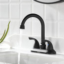PARLOS 2-Handle Bathroom Bathroom Faucet with Metal Drain Assembly & Supply Lines NSF cUPC Certified, Matte Black (1359104)