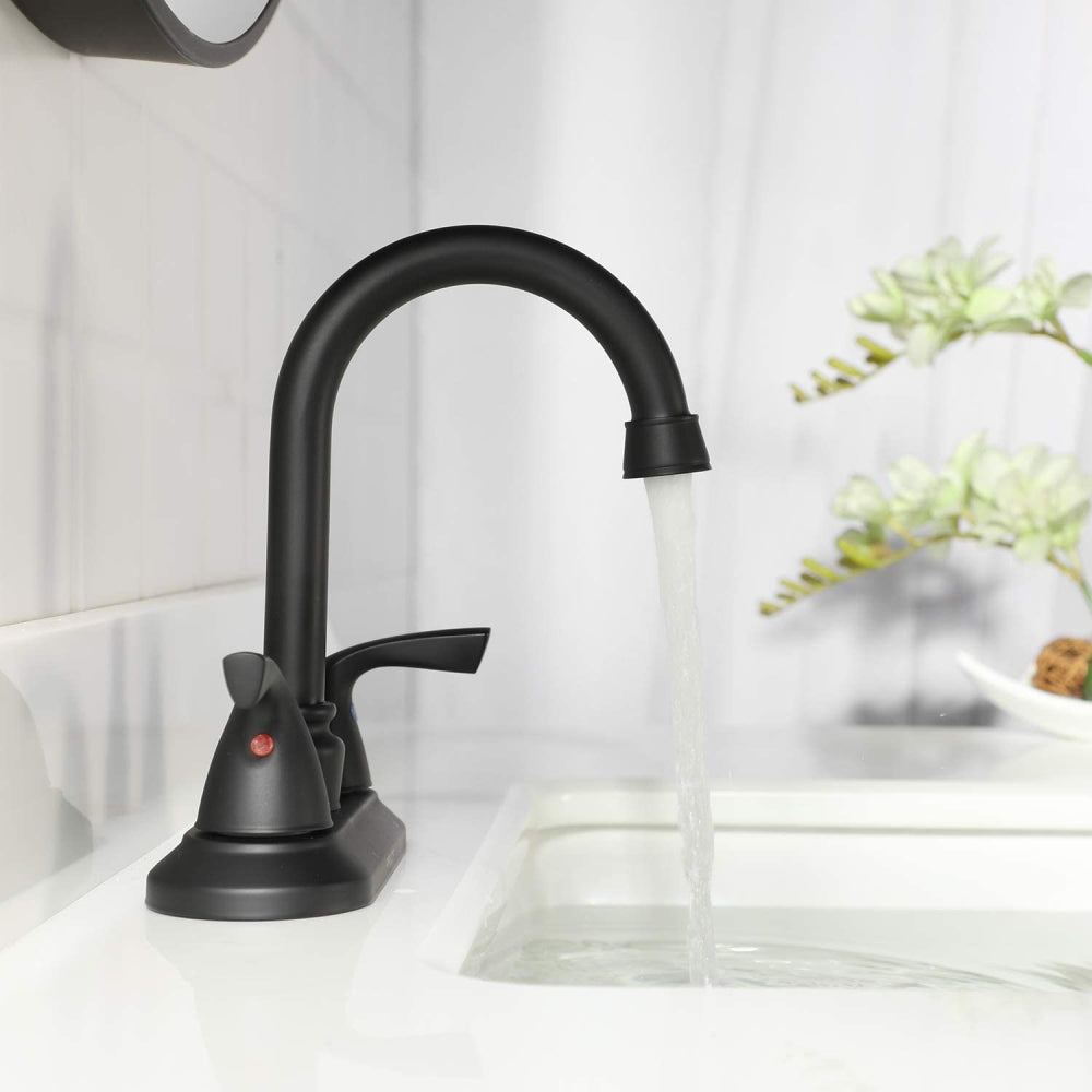 PARLOS 2-Handle Bathroom Bathroom Faucet with Metal Drain