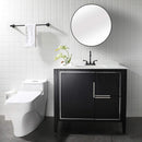 PARLOS 2-Handle Bathroom Bathroom Faucet with Metal Drain Assembly & Supply Lines NSF cUPC Certified, Matte Black (1359104)