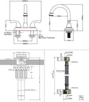 PARLOS 2-Handle Bathroom Bathroom Faucet with Metal Drain Assembly & Supply Lines NSF cUPC Certified, Matte Black (1359104)