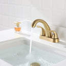PARLOS 2-Handle Bathroom Sink Faucet with Drain Assembly Supply Hose Lead-Free cUPC Deck Mounted, Brushed Gold (1359808)