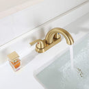 PARLOS 2-Handle Bathroom Sink Faucet with Drain Assembly Supply Hose Lead-Free cUPC Deck Mounted, Brushed Gold (1359808)