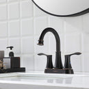 PARLOS Swivel Spout 2-Handle Lavatory Faucet Bathroom Sink Faucet with Metal Pop-up Drain and Faucet Supply Lines, Oil Rubbed Bronze, 1.2 GPM (13628P)