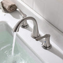 PARLOS Widespread 2 Handles Bathroom Faucet with Metal Pop Up Sink Drain and cUPC Faucet Supply Lines, Brushed Nickel, 1.2 GPM (13647P)