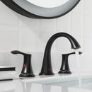 PARLOS Widespread 2 Handles Bathroom Faucet with Metal Pop Up Sink Drain and cUPC Faucet Supply Lines, Oil Rubbed Bronze, 1.2 GPM (13648P)
