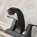 PARLOS 2 Handles Centertset Bathroom Faucet with All Metal Pop-up Drain & Faucet Supply Lines, Oil Rubbed Bronze, 1.2GPM, Doris 14133P