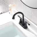 PARLOS Swivel Spout 2-Handle Lavatory Faucet Bathroom Sink Faucet with Metal Pop-up Drain and Faucet Supply Lines, Matte Black, 1.2 GPM 14134P