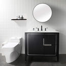 PARLOS Widespread 2 Handles Bathroom Faucet with Metal Pop Up Sink Drain and cUPC Faucet Supply Lines, Matte Black, 1.2 GPM（14135P）