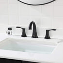 PARLOS Widespread 2 Handles Bathroom Faucet with Metal Pop Up Sink Drain and cUPC Faucet Supply Lines, Matte Black, 1.2 GPM（14135P）