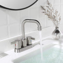 PARLOS 2 Handles Centerset Bathroom Sink Faucet Brushed Nickel with Metal Pop-up Drain & Faucet Supply Lines, 1.2GPM 1431602P