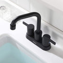 PARLOS 2-handle Matte Black Bathroom Sink Faucetwith Pop-up Sink Drain and Faucet Supply Lines, 1.2GPM, 1431604P