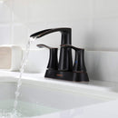 PARLOS 2 Handles Waterfall Bathroom Faucet with Pop-up Drain and Faucet Supply Lines, Oil Rubbed Bronze, Demeter 1431703