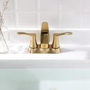 PARLOS 2 Handles Waterfall Centerset Bathroom Sink Faucet with Pop-up Drain and Faucet Supply Lines, Brushed Gold, 1.2GPM, Demeter 1431708P
