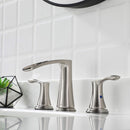PARLOS Waterfall Widespread Bathroom Sink Faucet 2 Handles with Pop Up Drain & cUPC Faucet Supply Lines, Brushed Nickel, 1.2GPM, Demeter 1431802P
